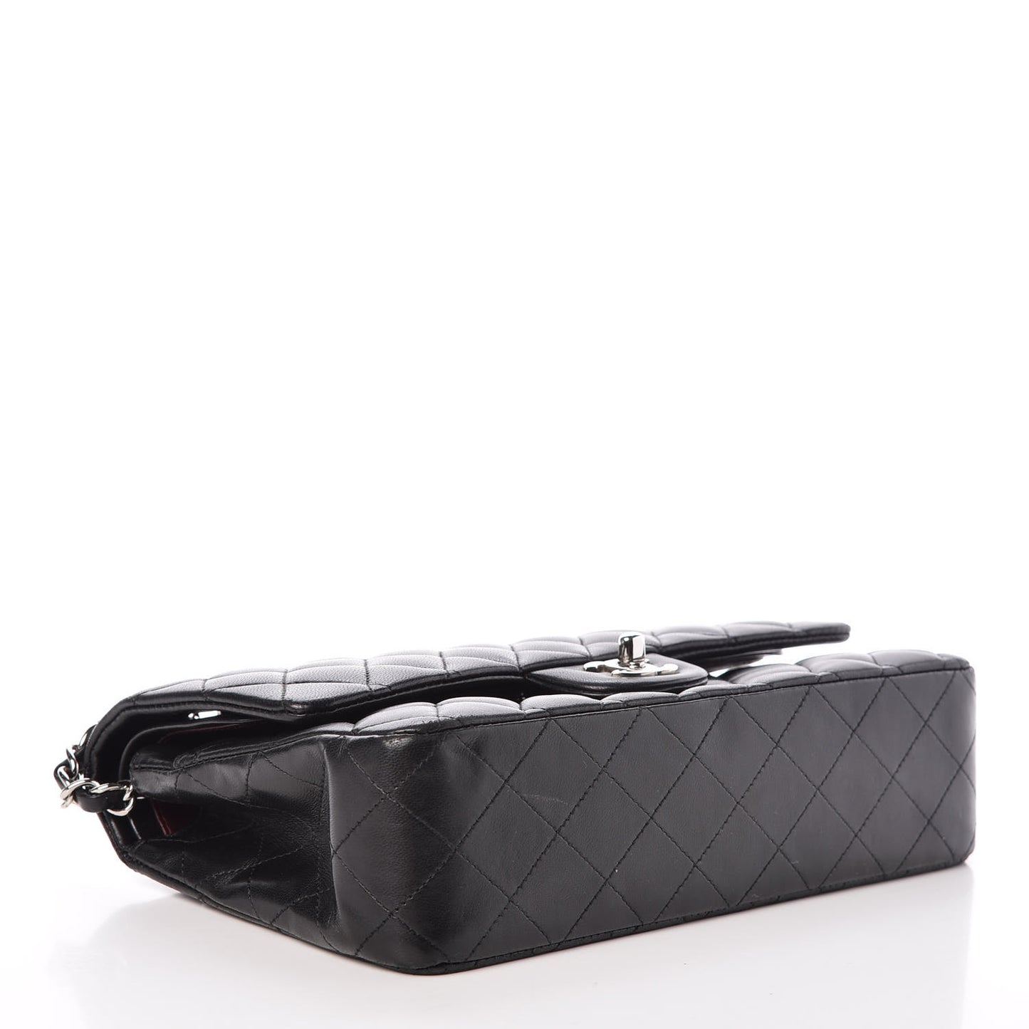 Lambskin Quilted Medium Double Flap Black