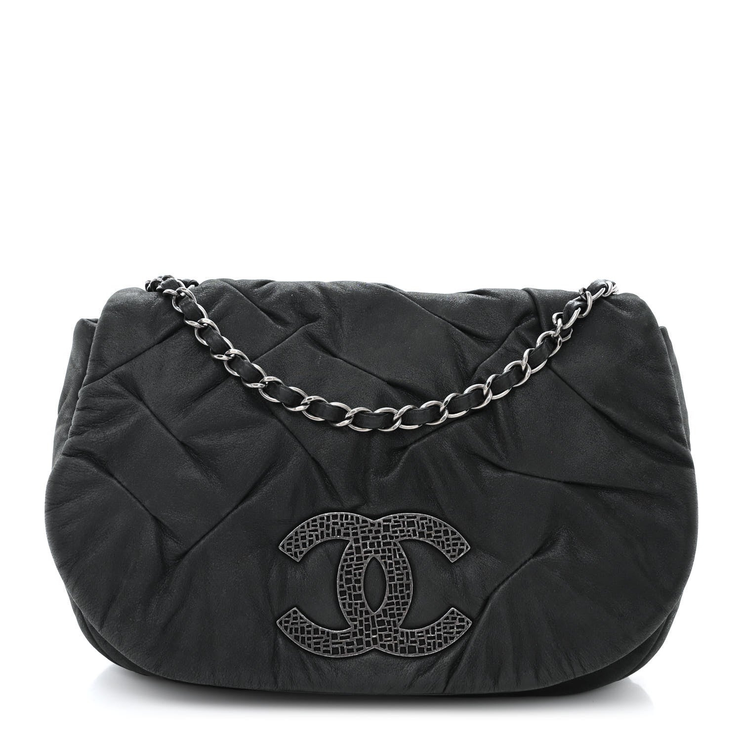 Chanel Iridescent Calfskin Glint Flap Black 1 of 11
