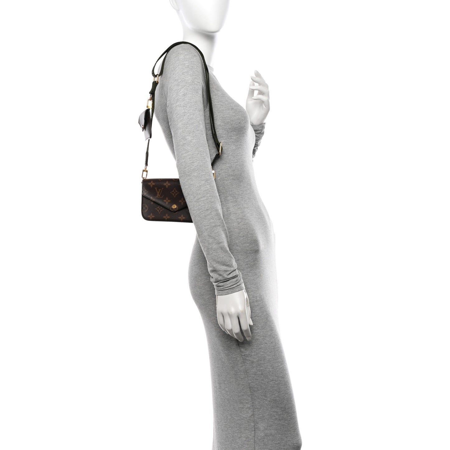 Monogram Felicie Strap & Go Kaki