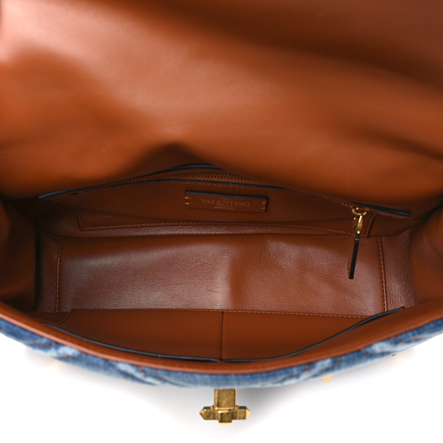 Denim Large Roman Stud Shoulder Bag Light Denim Selleria