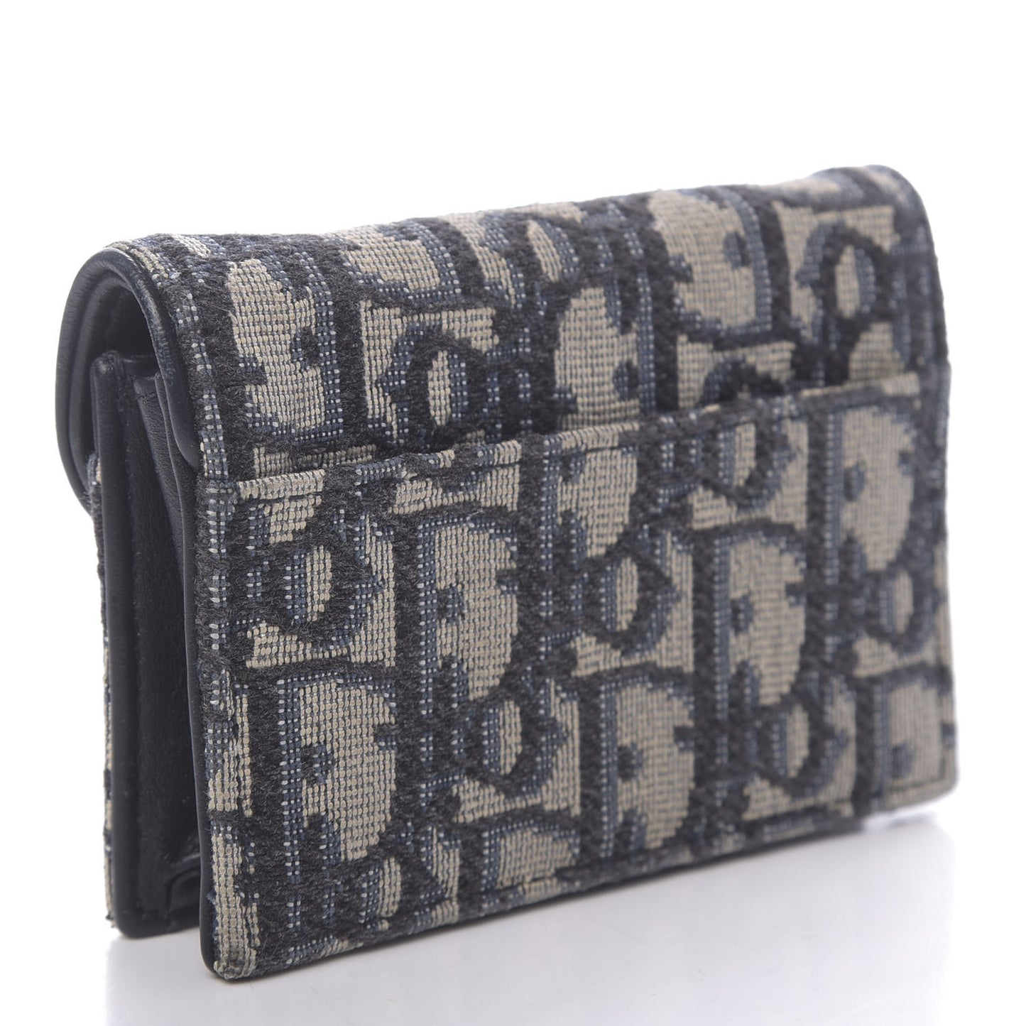 Oblique Saddle Card Holder Blue