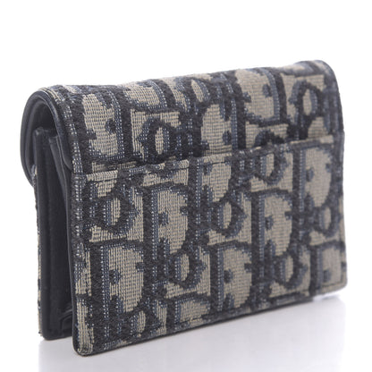 Christian Dior Oblique Saddle Card Holder Blue 3 of 7