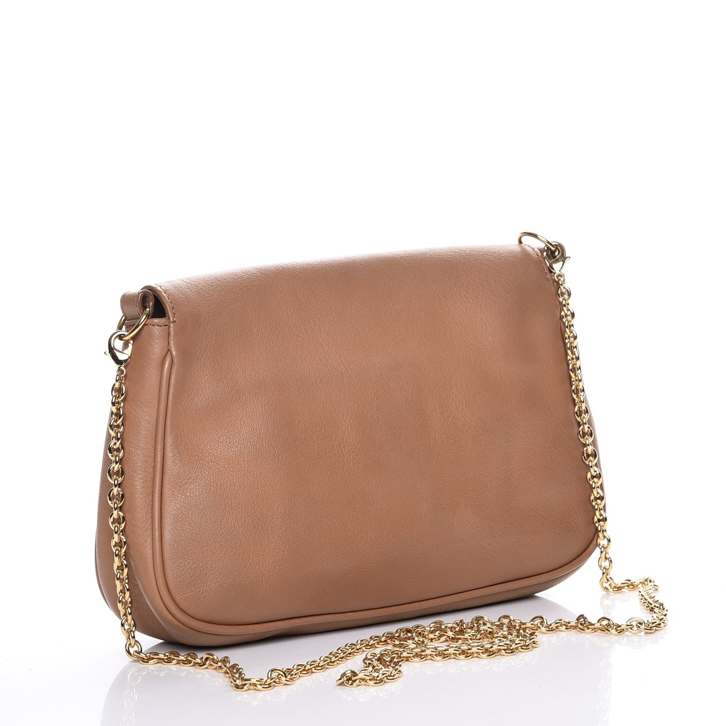 Vitello Flamingo Enamel Fendista Pouchette Crossbody Orzo