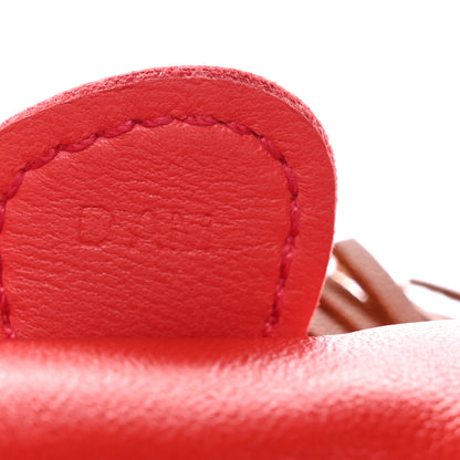 Hermes Milo Lambskin Grigri Rodeo Horse Bag Charm PM Rouge Indien Gold Bougainvillea 4 of 4