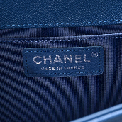 Chanel Iridescent Caviar Quilted Medium Boy Flap Blue 6 of 10