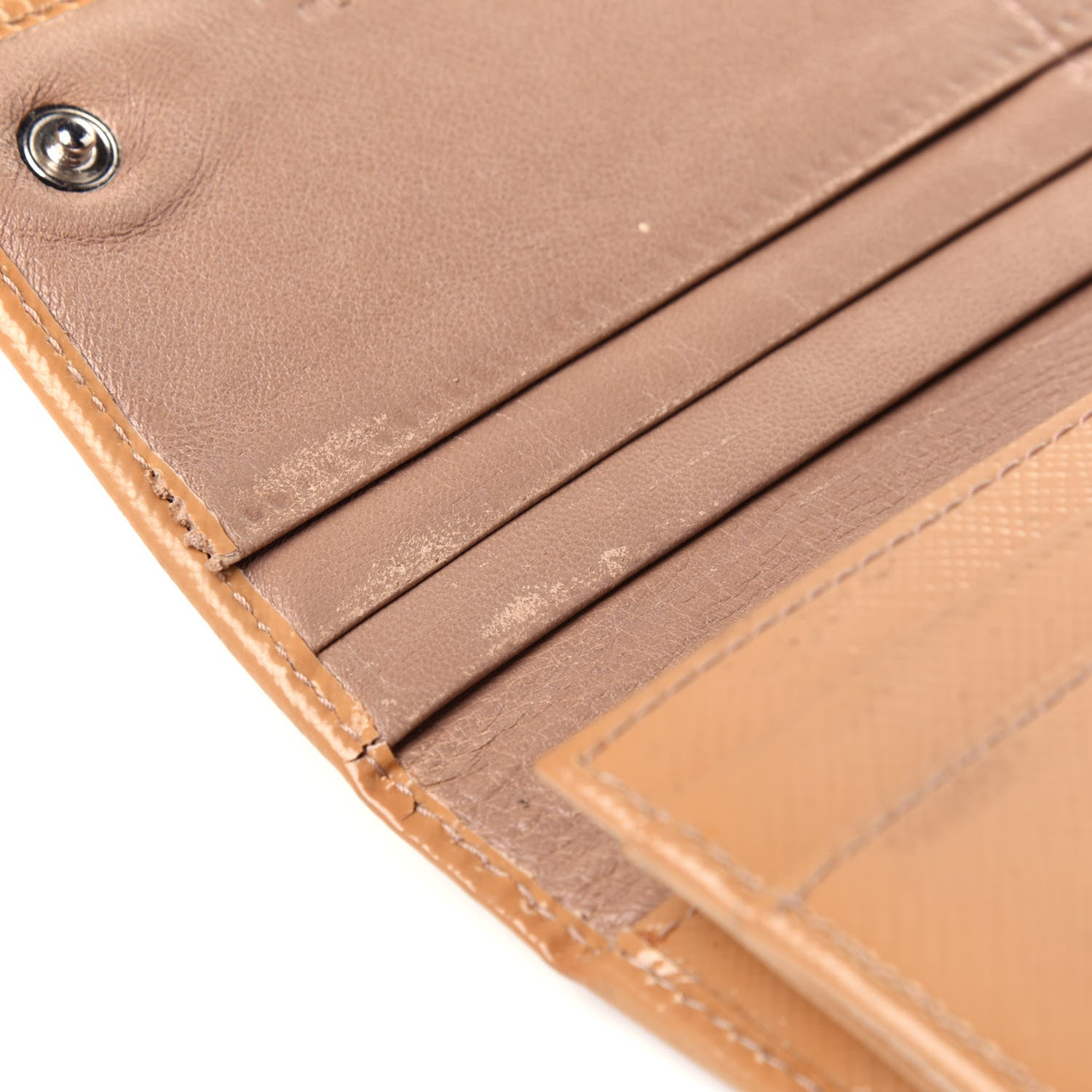 Prada Saffiano Studded Flap Wallet Caramel 11 of 11