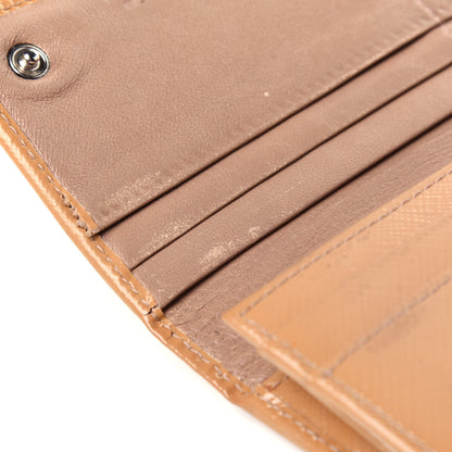 Prada Saffiano Studded Flap Wallet Caramel 11 of 11