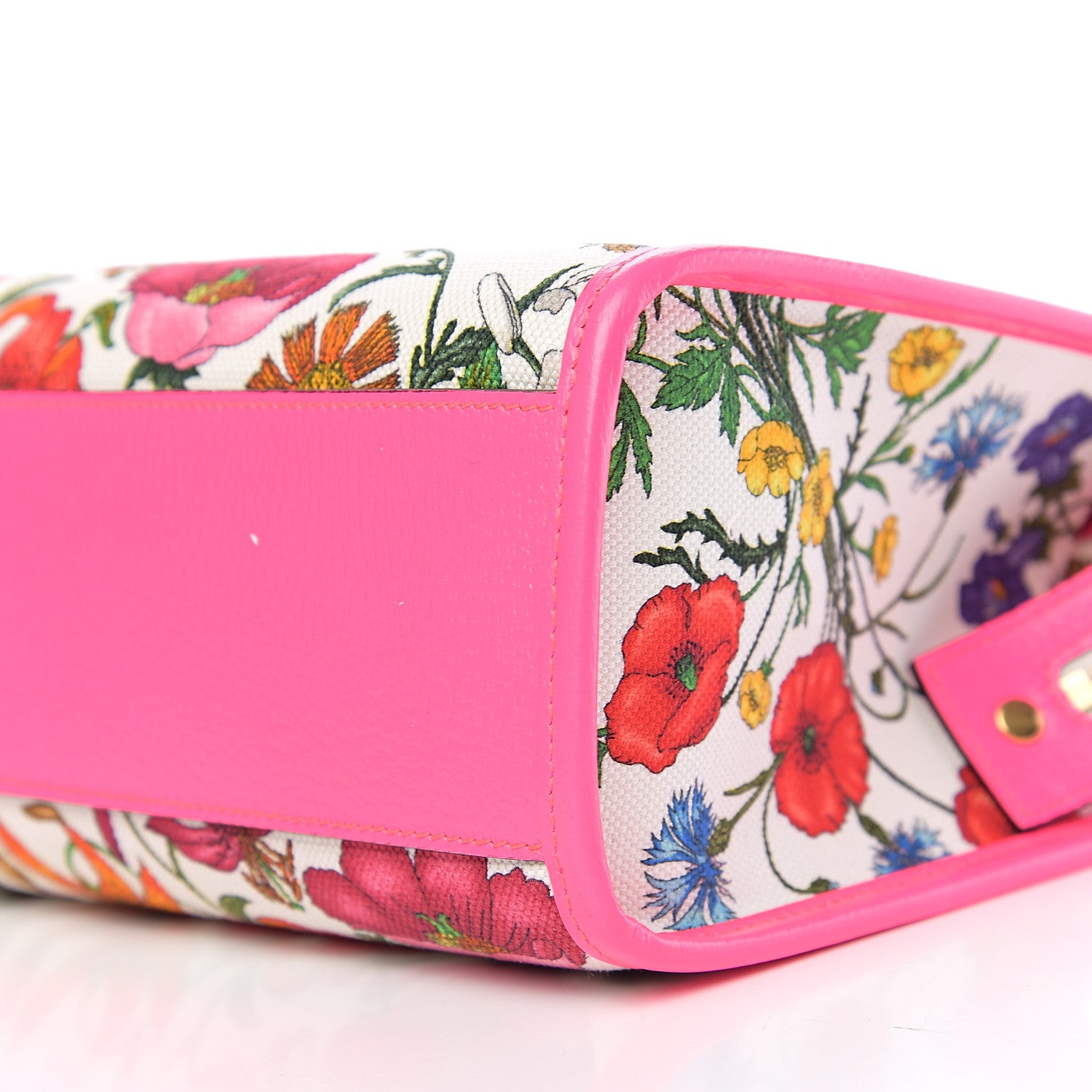 Gucci Canvas Medium Flora Tote Fuchsia 9 of 9