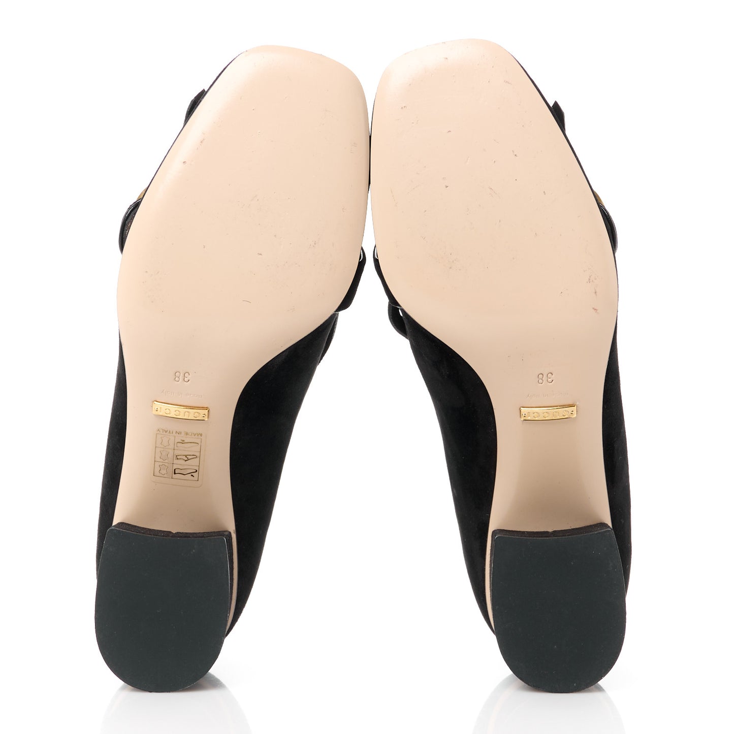 Kid Scamosciato GG Marmont Fringe 50mm Loafer Pumps 38 Black