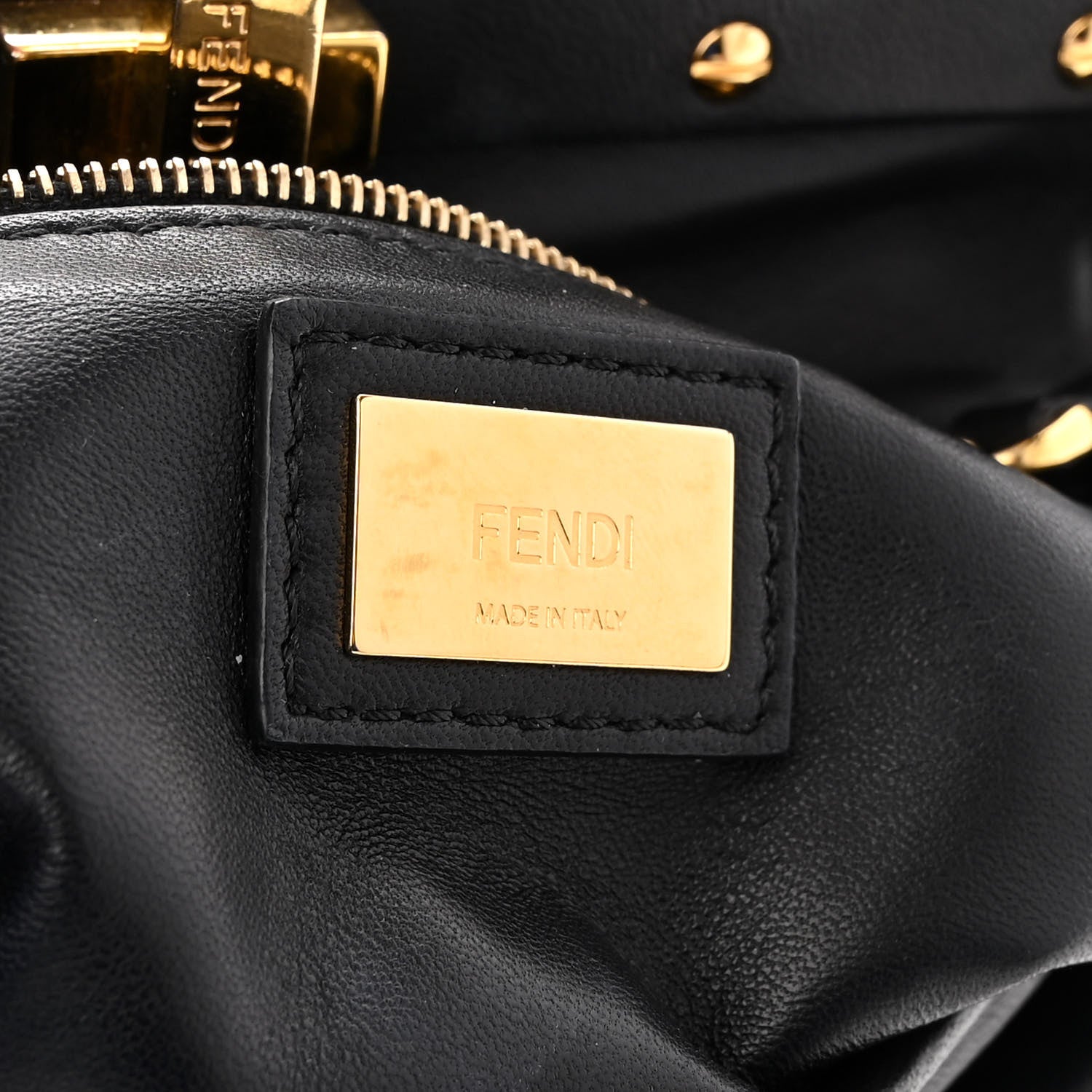 Fendi Nappa Mini Peekaboo Iconic Satchel Black 6 of 9