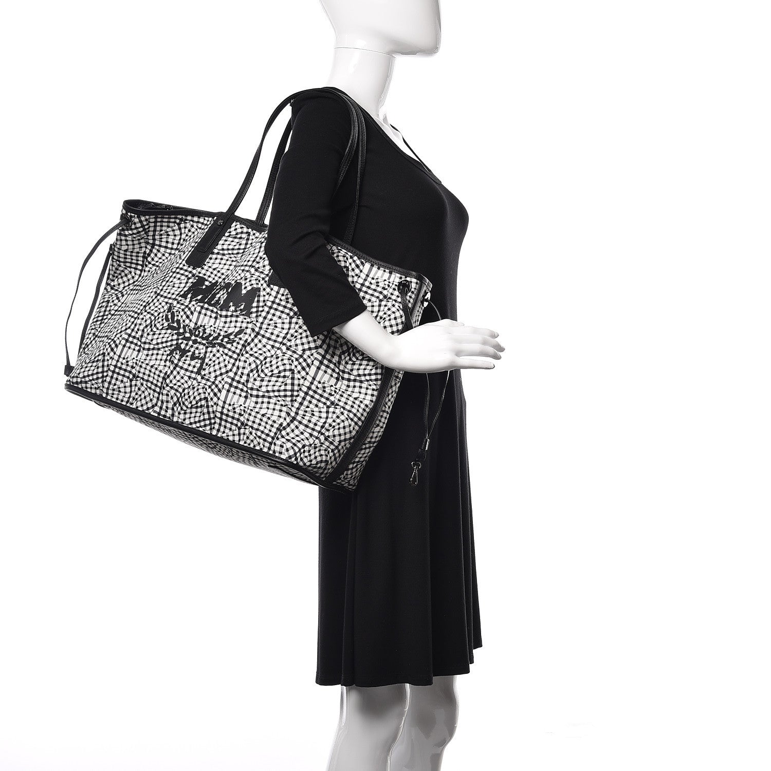MCM Visetos Large Liz Reversible Shopper Tote Black 2 of 13