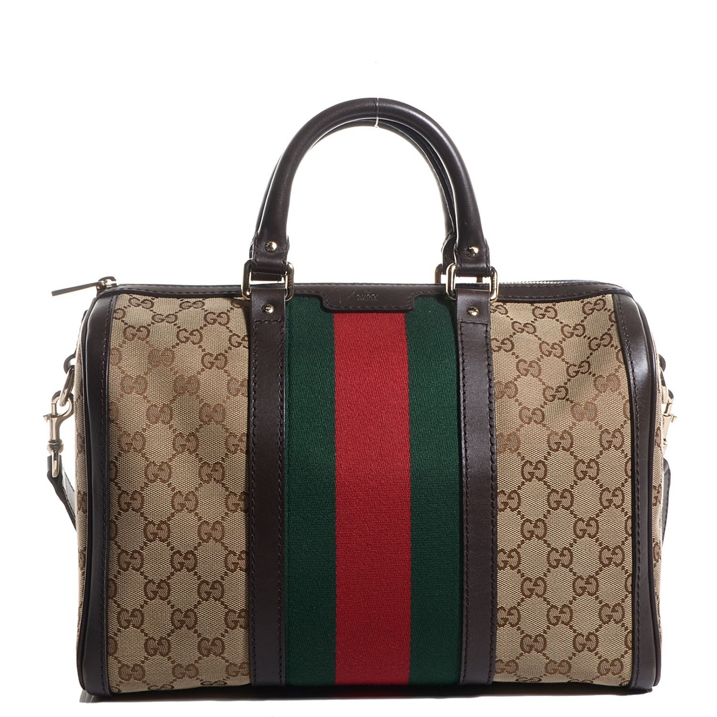Monogram Vintage Web Medium Boston Dark Brown