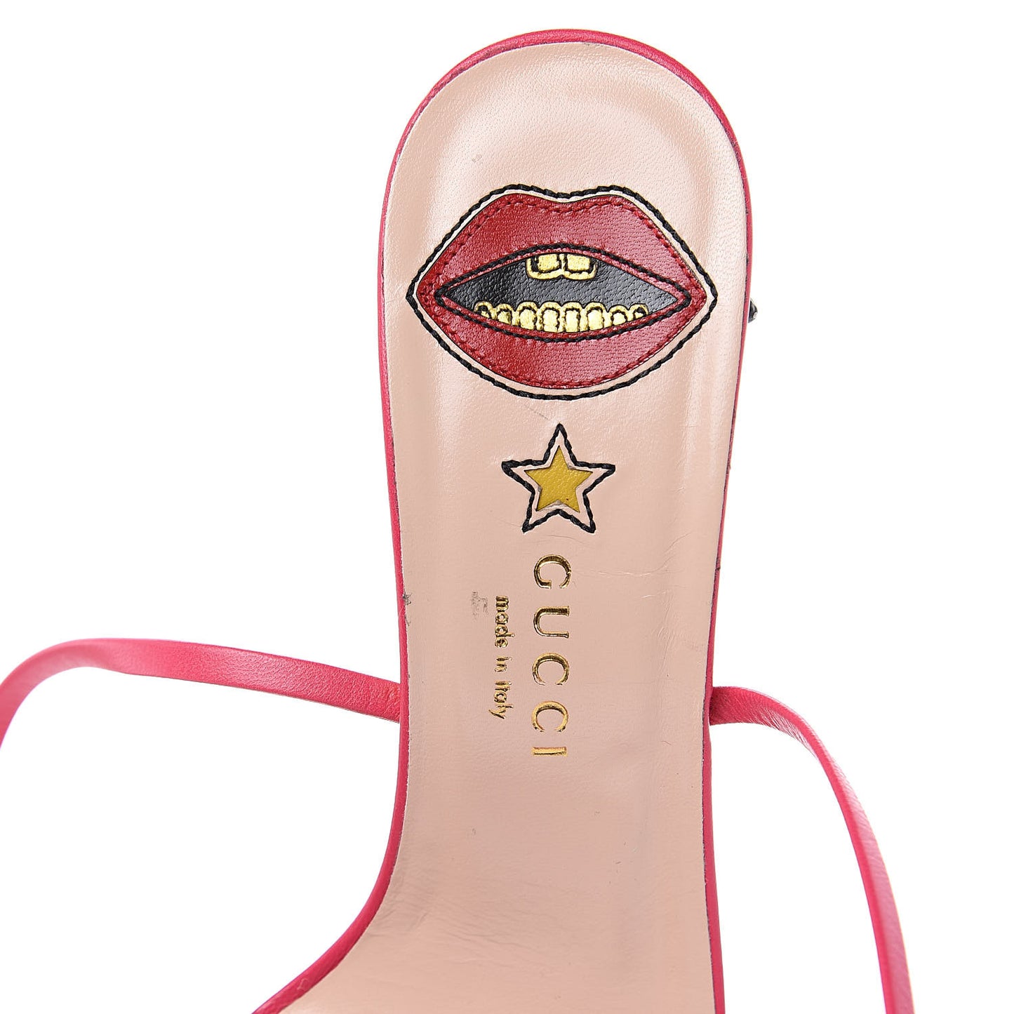 Nappa Kingsnake Criss Cross High Heel Sandals 38.5 Pink