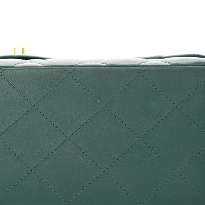Chanel Lambskin Quilted Jumbo Double Flap Green 16 of 18