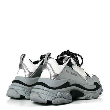 Balenciaga Metallic Fabric Mesh Mens Triple S Sneakers 39 Grey Dark Grey Black 4 of 11