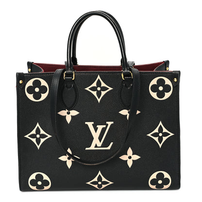 Louis Vuitton Empreinte Monogram Giant Onthego MM Black Beige 1 of 9
