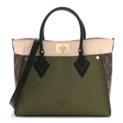 Louis Vuitton Calfskin Monogram On My Side MM Laurier Green Toffee Latte Beige 1 of 10