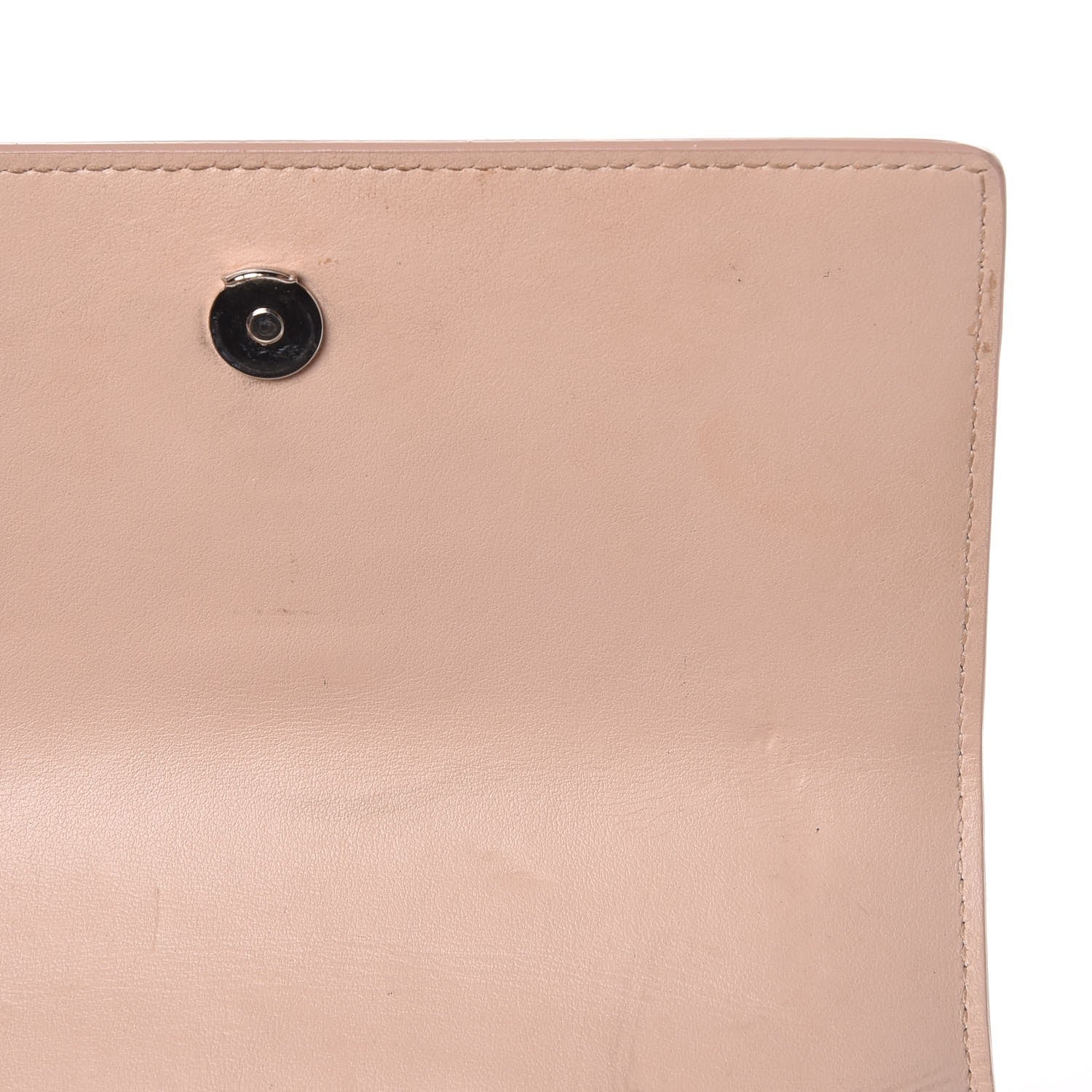 Saint Laurent Calfskin Crocodile Embossed Monogram Sunset Chain Wallet Soft Nude 7 of 10
