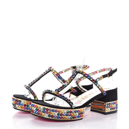 Gucci Kid Scamosciato Crystal Mira Platform Sandals 37 Multicolor 3 of 8