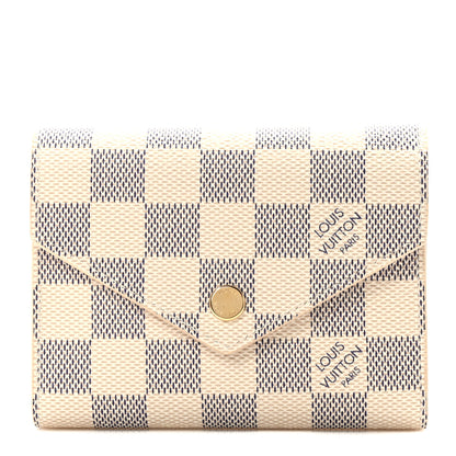 Louis Vuitton Damier Azur Victorine Wallet Rose Ballerine 1 of 8