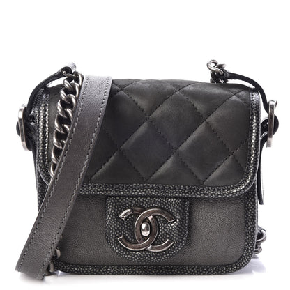 Chanel Iridescent Calfskin Mini Back To School Crossbody Flap Anthracite 1 of 8