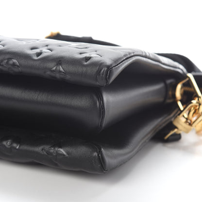 Louis Vuitton Lambskin Embossed Monogram Coussin PM Black 9 of 9