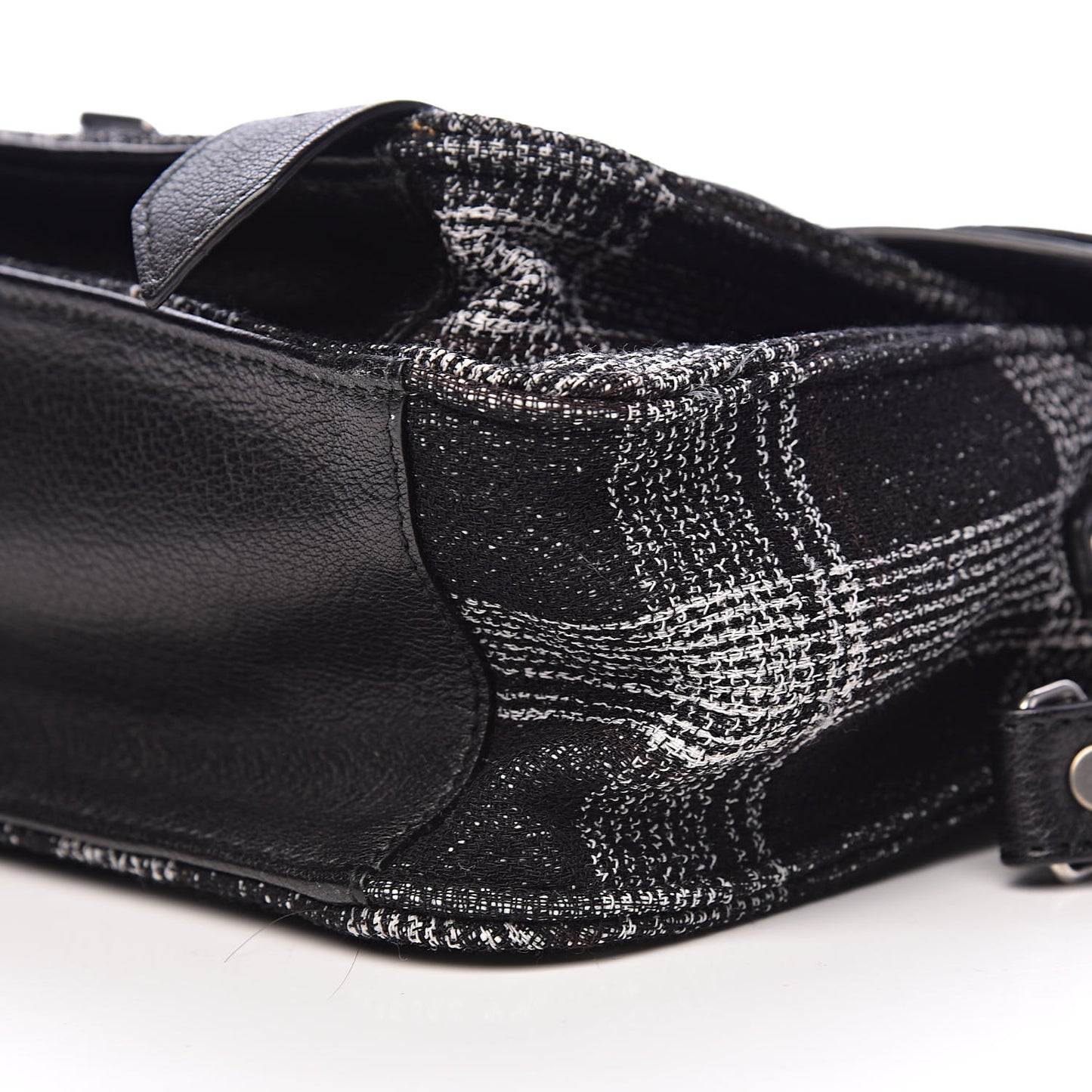 Jacquard Plaid Tiny PS1 Satchel Black White