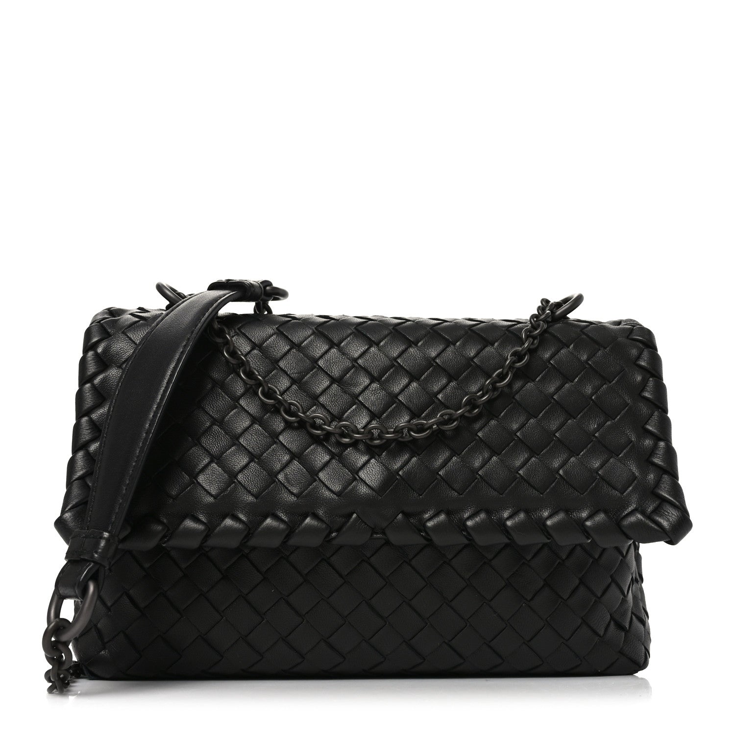 Bottega Veneta Nappa Intrecciato Baby Olimpia Shoulder Bag Black 1 of 9