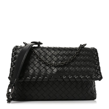 Bottega Veneta Nappa Intrecciato Baby Olimpia Shoulder Bag Black 1 of 9