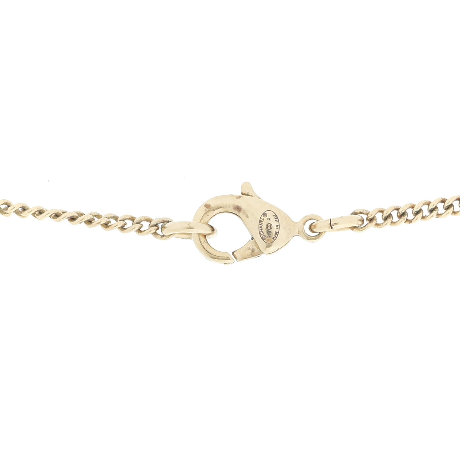 Chanel Lambskin CC Chain Necklace Gold Black 5 of 6