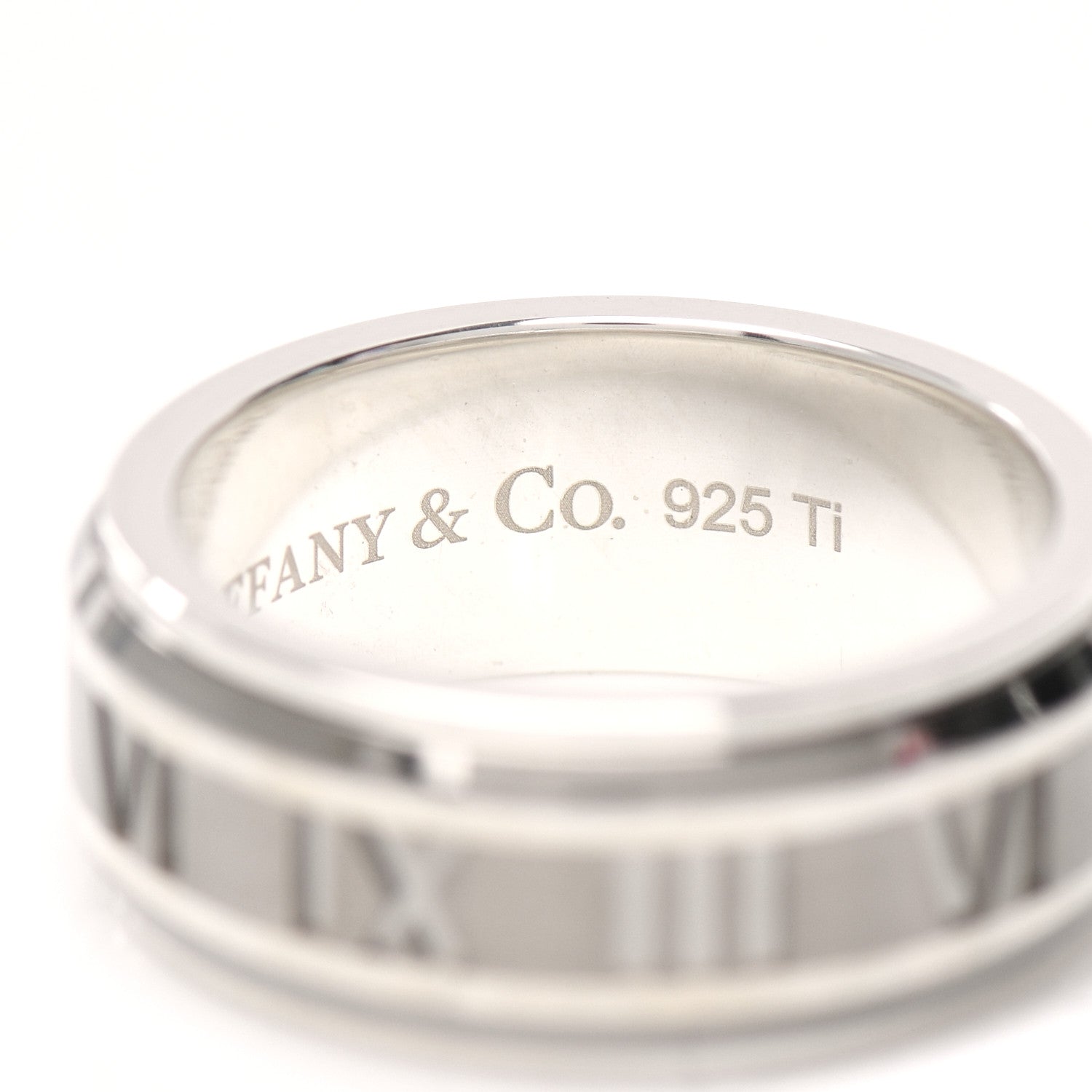 Tiffany Sterling Silver Titanium Atlas Band Ring 58 8.25 5 of 5