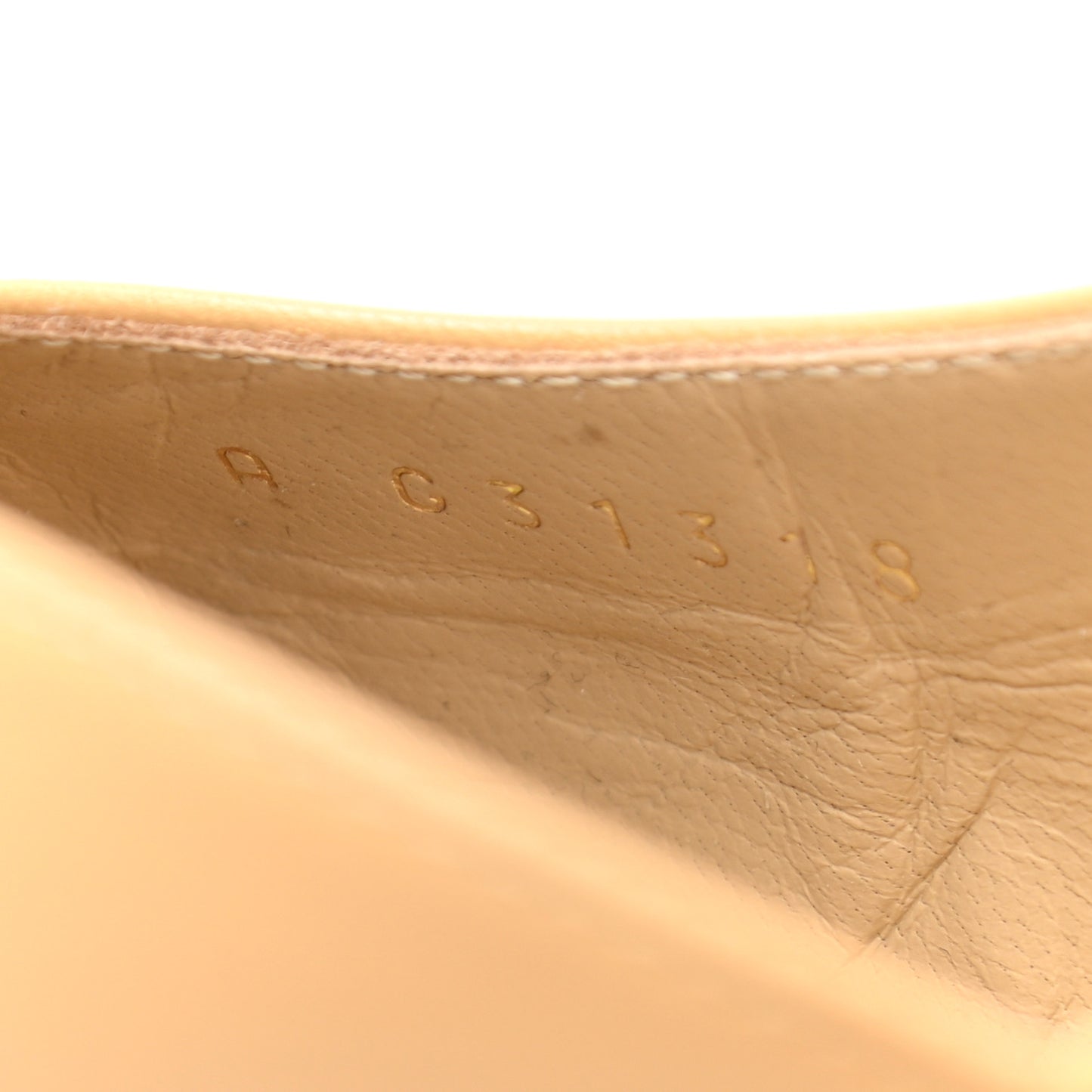 Goatskin Grosgrain Cap Toe CC Slingback Pumps 41 Beige Black