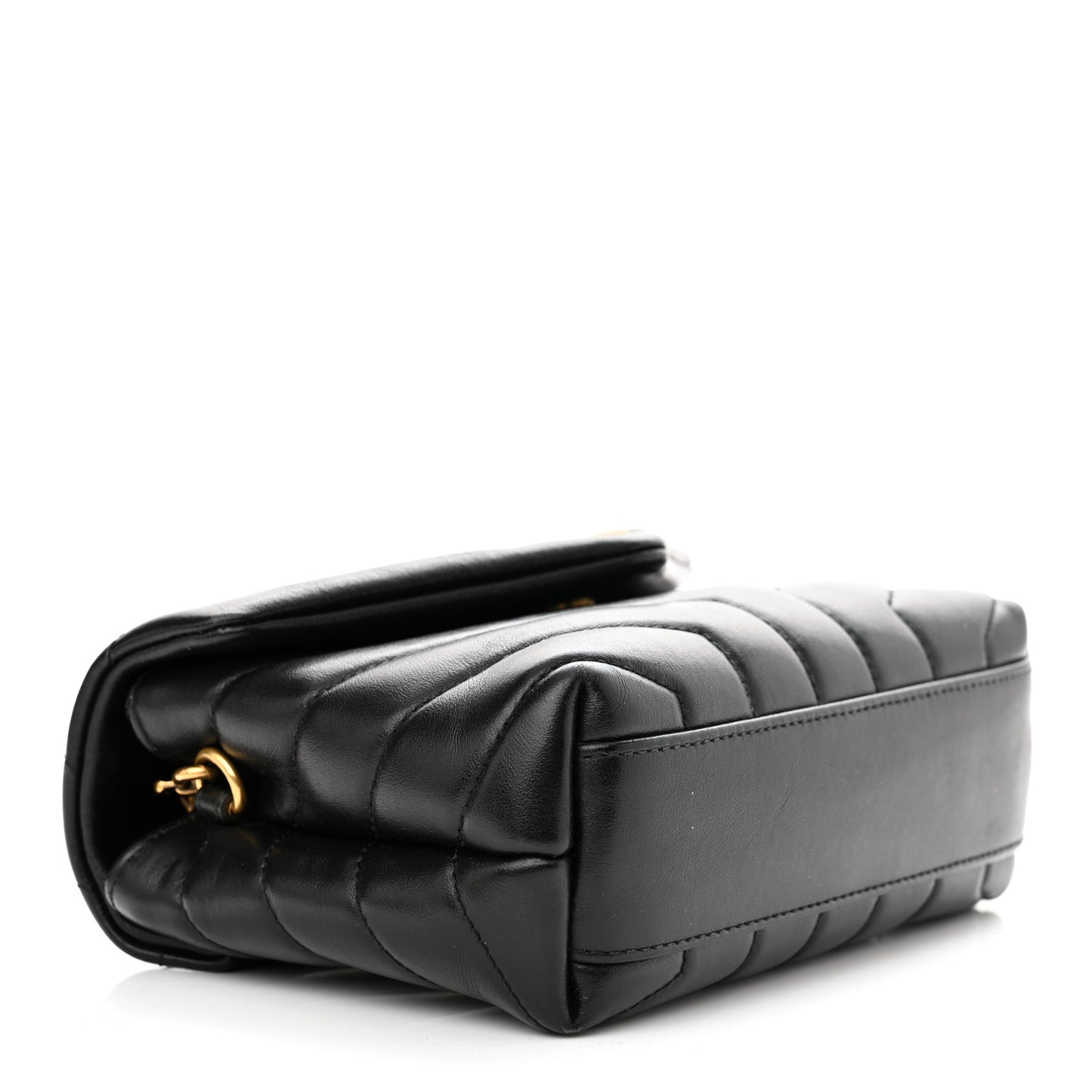Calfskin Y Quilted Monogram Toy Loulou Crossbody Bag Black