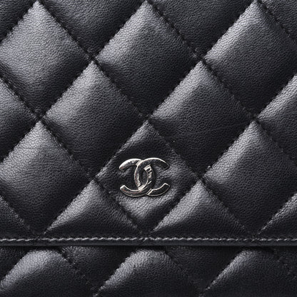 Chanel Lambskin Quilted Wallet On Chain WOC Black 18 of 19