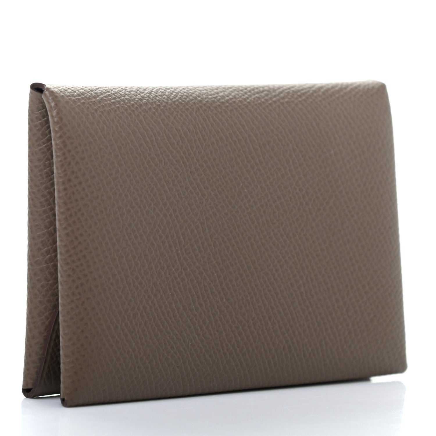 Hermes Epsom Calvi Duo Card Case Etoupe 3 of 7