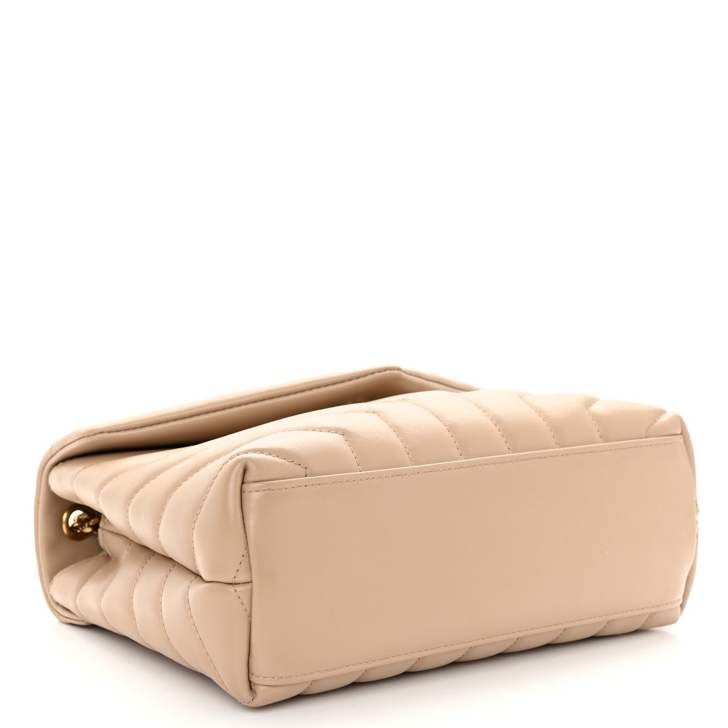 Calfskin Y Quilted Monogram Small Loulou Chain Satchel Dark Beige