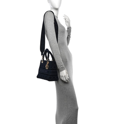 Christian Dior Velvet Cannage Medium Lady D-Lite Blue 2 of 10