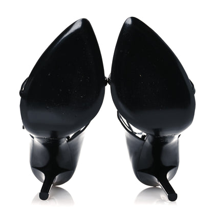 Saint Laurent Patent Calfskin Dita 110 Sandals 38 Black 7 of 11