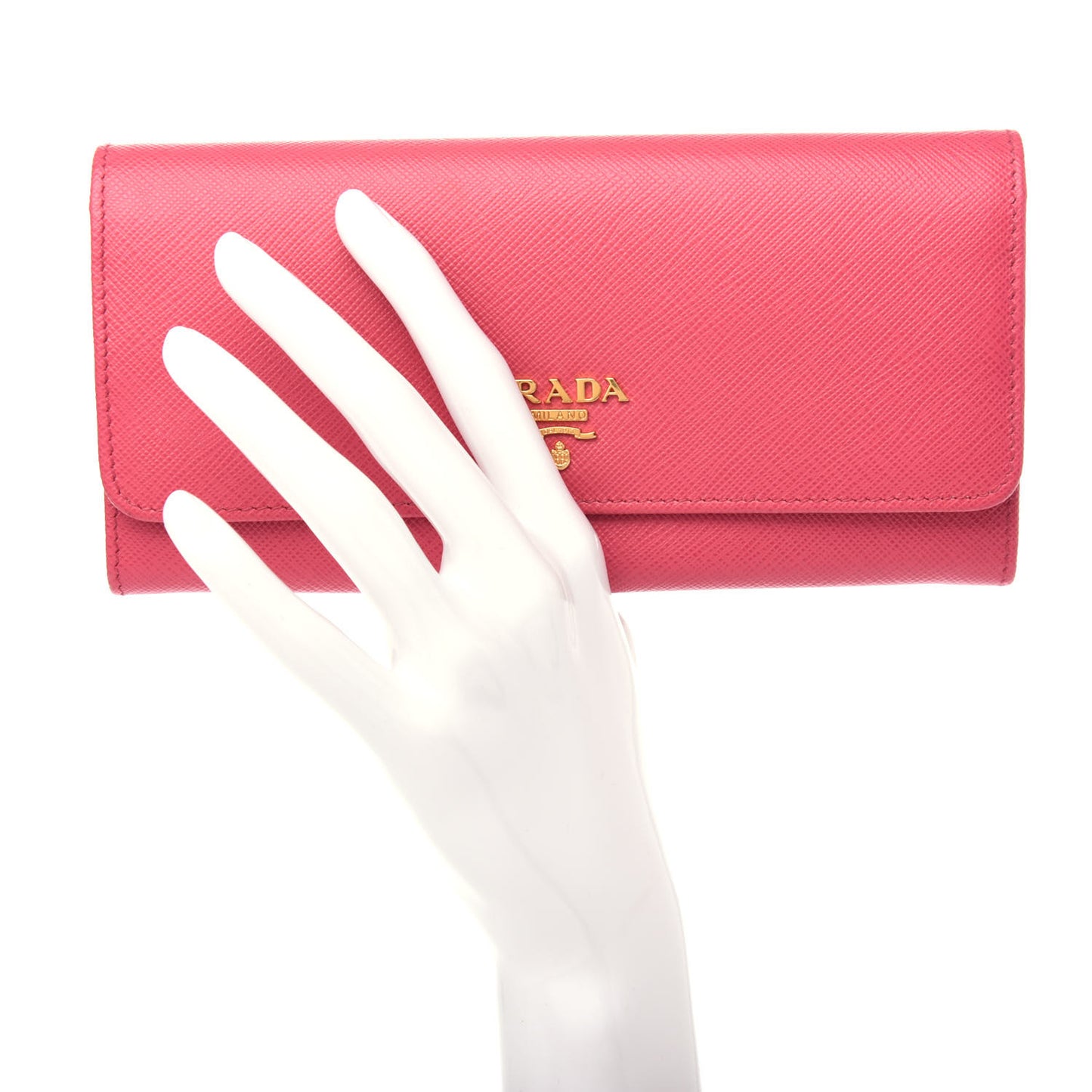 Saffiano Metal Continental Flap Wallet Peonia