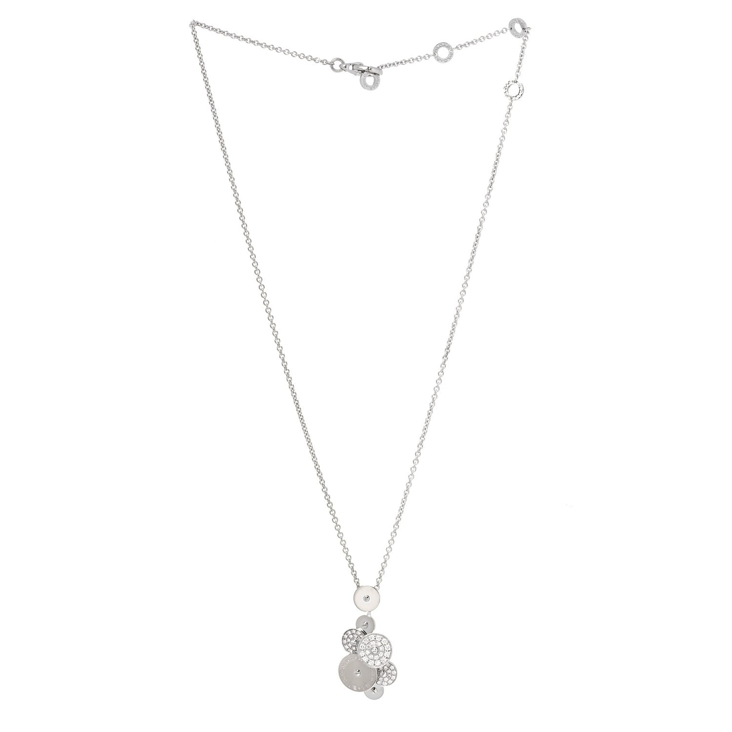18K White Gold Diamond Cicladi Pendant Necklace