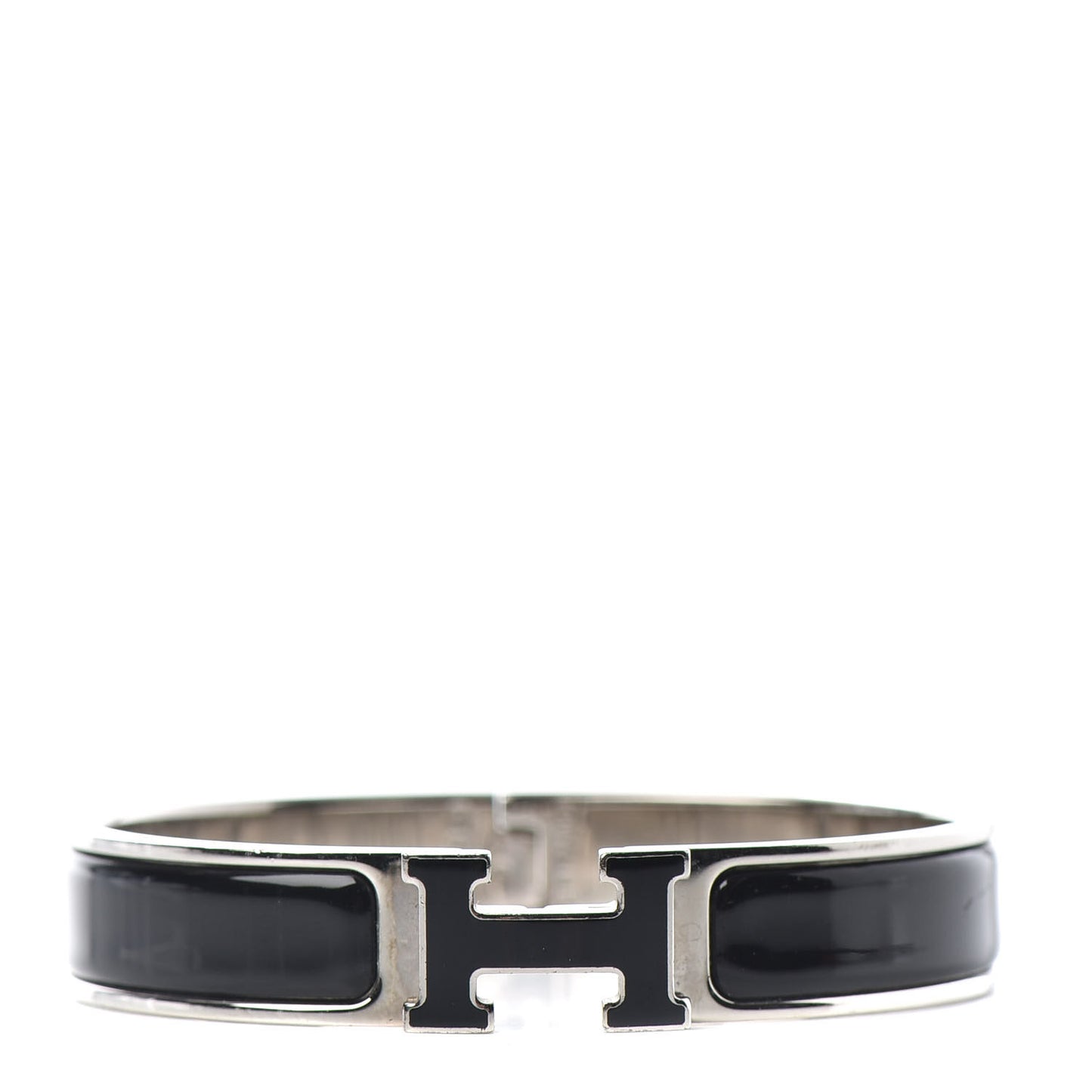 Enamel Narrow Clic Clac H Bracelet GM Black