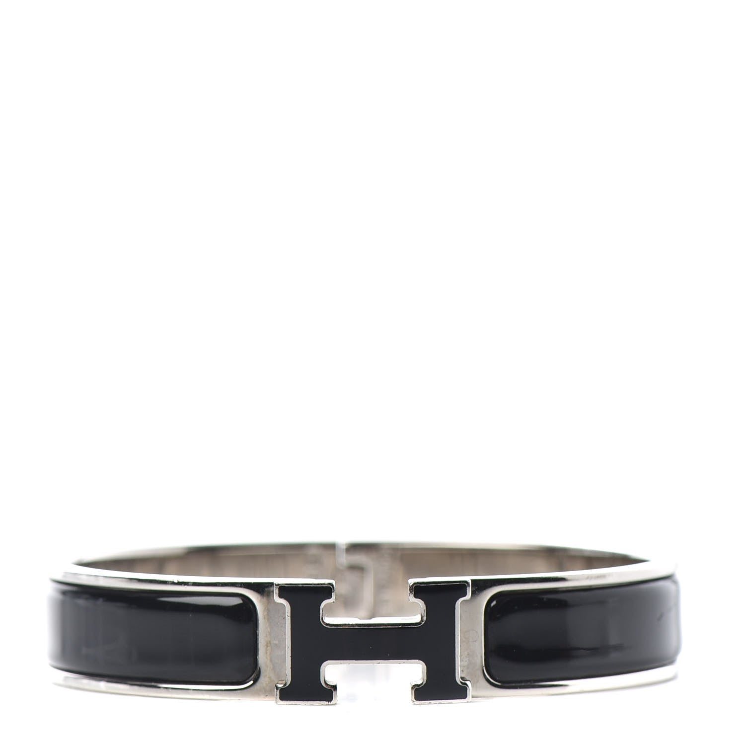 Hermes Enamel Narrow Clic Clac H Bracelet GM Black 1 of 4