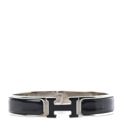 Hermes Enamel Narrow Clic Clac H Bracelet GM Black 1 of 4