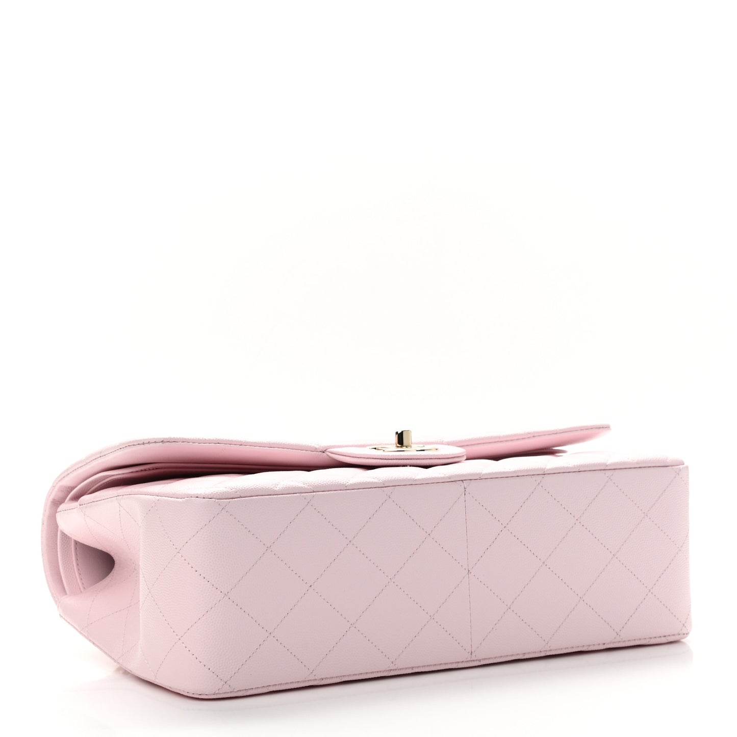 Caviar Quilted Jumbo Double Flap Light Pink
