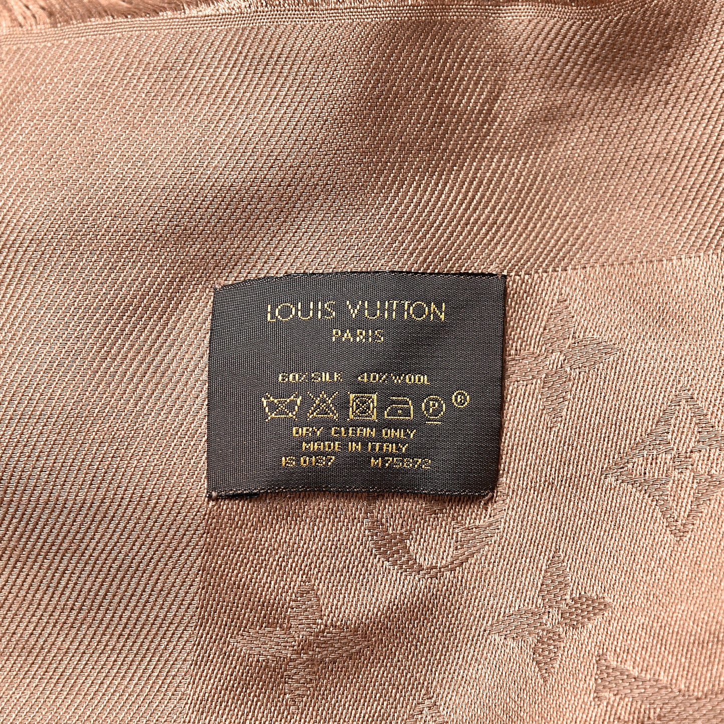 Silk Wool Monogram Shawl Dune