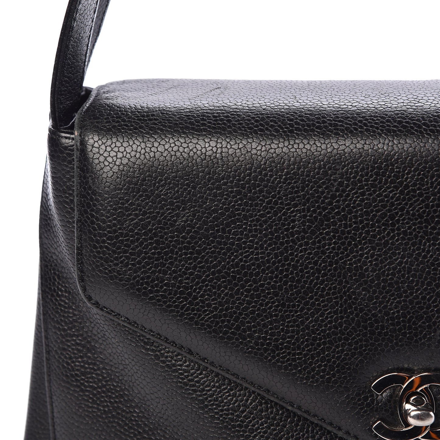 Caviar Flap Shoulder Bag Black