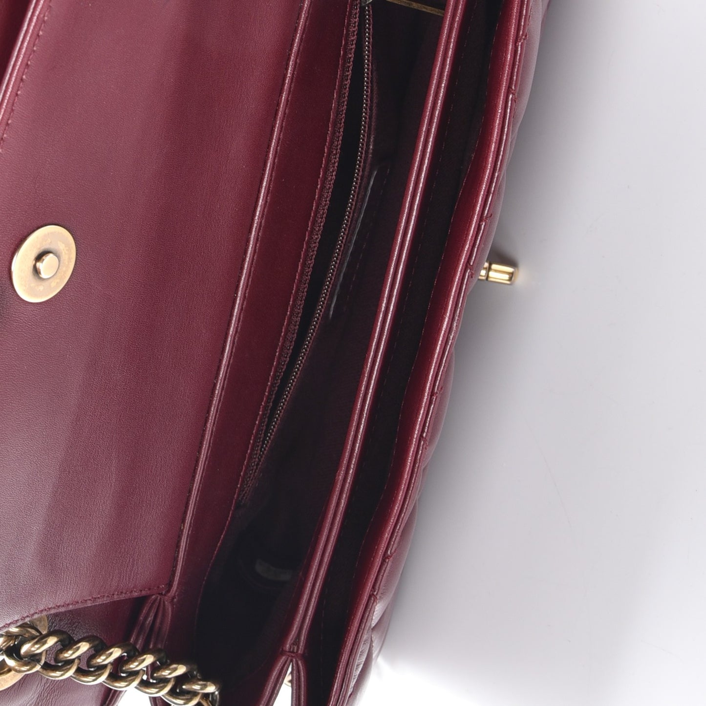 Calfskin Perfect Edge Medium Flap Burgundy