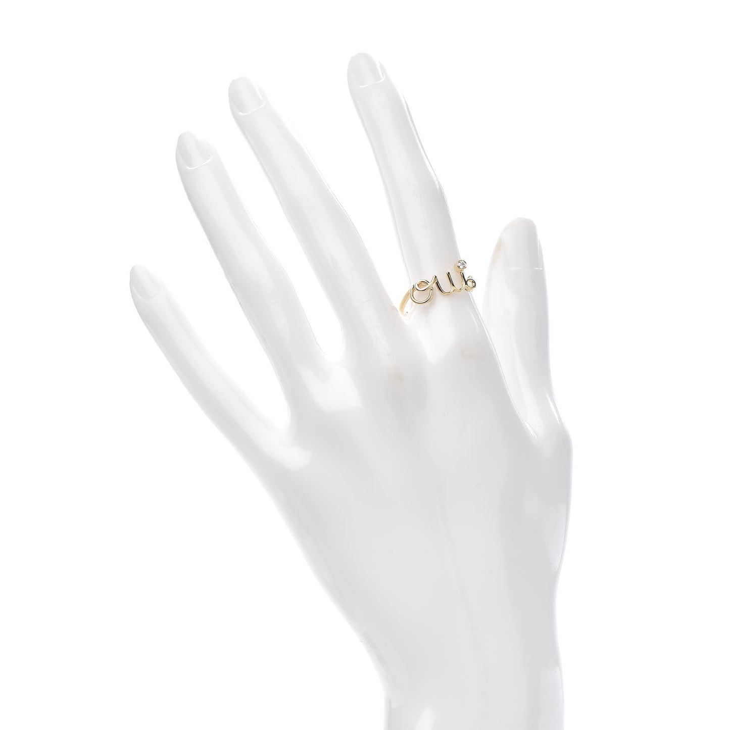 18K Yellow Gold Diamond Oui Ring 55 7.25