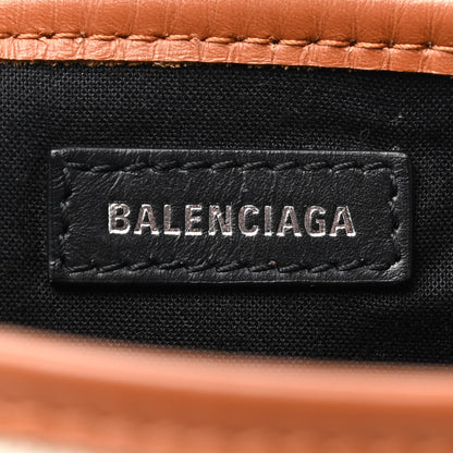 Balenciaga Cotton Canvas Satin Calfskin Navy Cabas XS Naturel Caramel 7 of 12