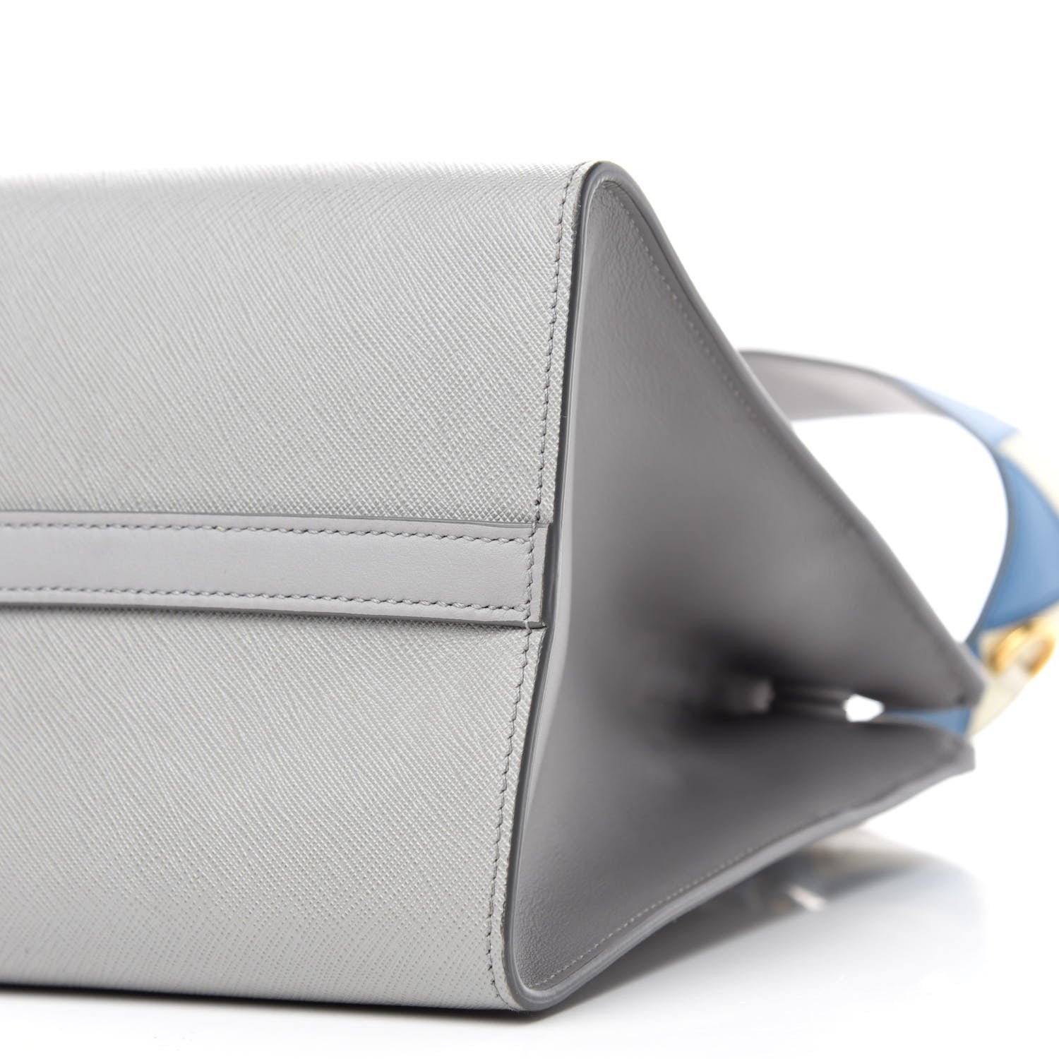 Prada Saffiano City Calfskin Greche Paradigme Bag Nube Mare 7 of 9